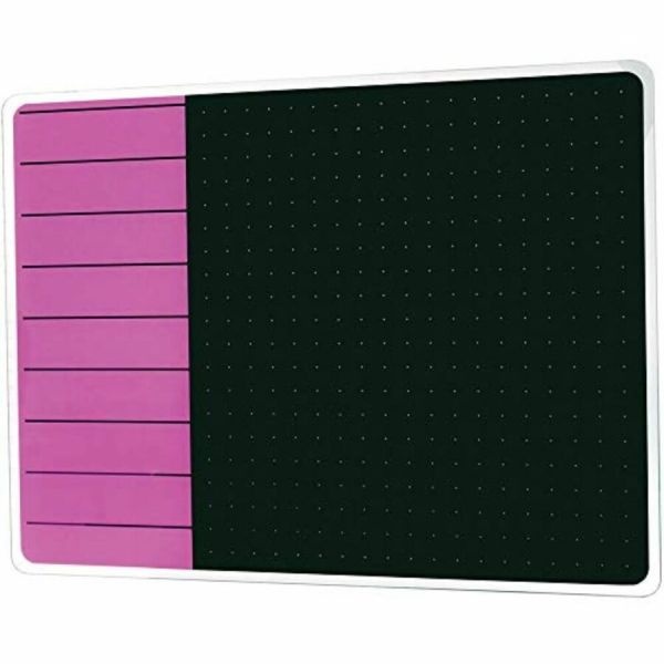 Viztex Glacier Violet & Black Plan & Grid Glass Dry Erase Board - 17" X 23"