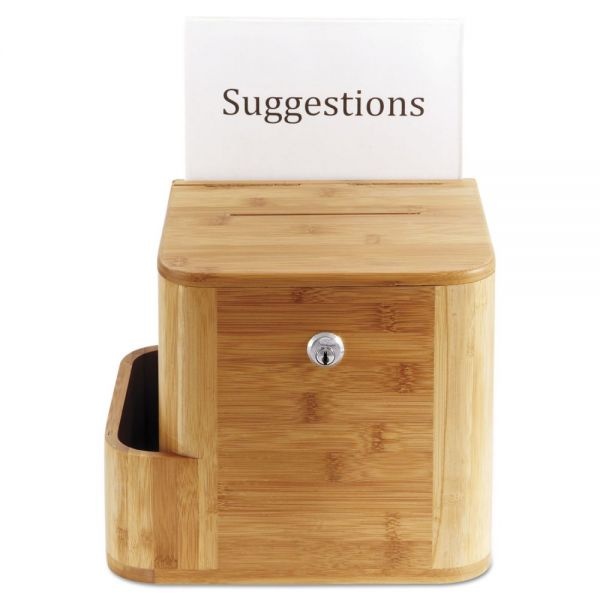 Safco Bamboo Suggestion Boxes, 10 X 8 X 14, Natural