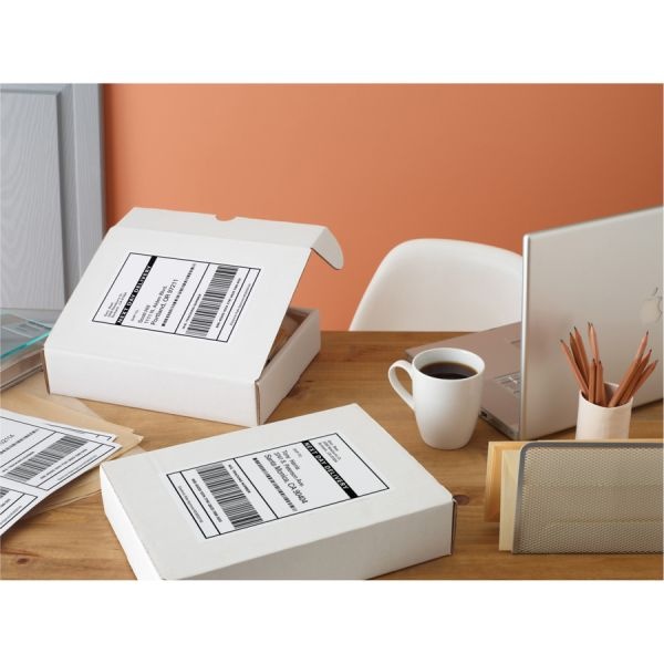 Avery Trueblock Shipping Labels With Sure Feed Technology, 5168, Rectangle, 3-1/2" X 5", White, Pack Of 400