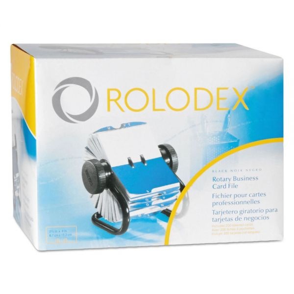 Rolodex Rotary Business Card File, 400-Card Capacity, Black