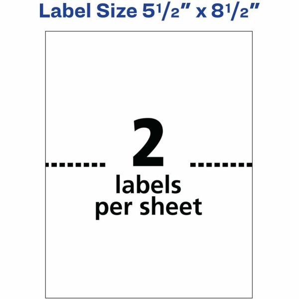 Avery Shipping Address Labels, 95930, Rectangle, 5 1/2" X 8 1/2", White, Pack Of 500