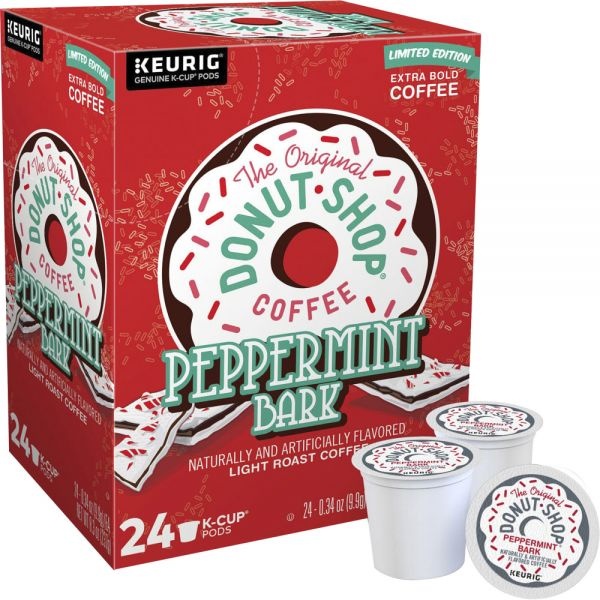 The Original Donut Shop Single-Serve Coffee K-Cup Pods, Peppermint Bark, Carton Of 24