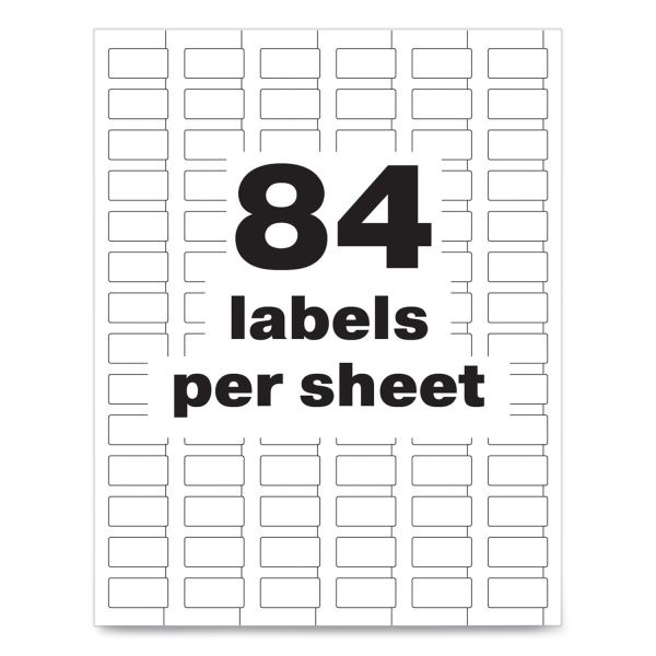 Avery Permatrack Durable White Asset Tag Labels, Laser Printers, 0.5 X 1, White, 84/Sheet, 8 Sheets/Pack