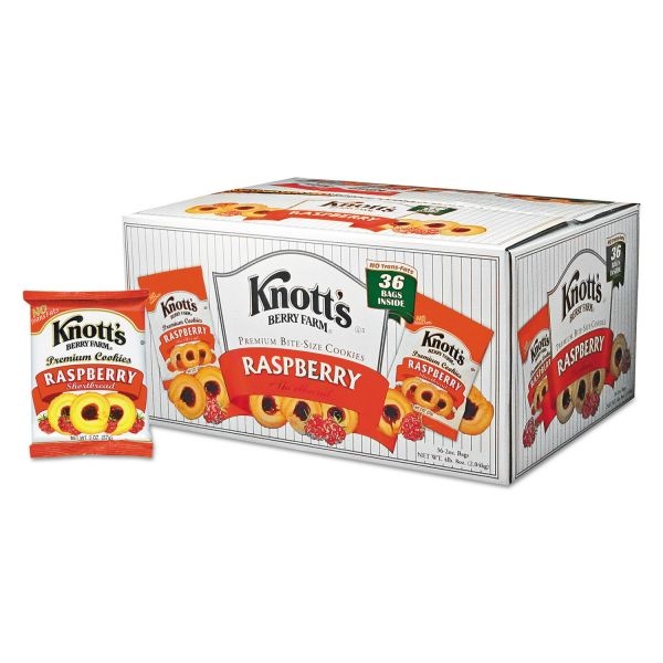 Knott's Berry Farm Premium Berry Jam Shortbread Cookies, Raspberry, 2 Oz Pack, 36/Carton