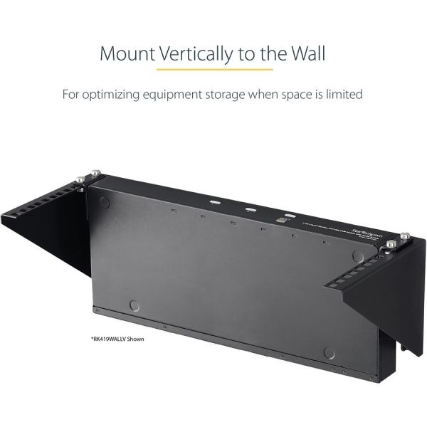 5U Vertical Wall Mount Rack, 19" Wall Mounting Bracket, Open Low Profile Network/Server Room/Data/Av/It/Patch Panel/Equipment