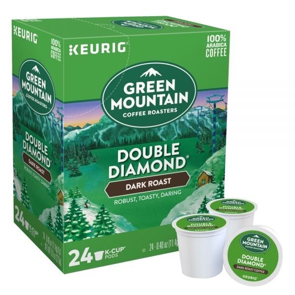 Green Mountain Coffee Double Black Diamond Coffee K-Cups, Dark Roast, 96/Carton