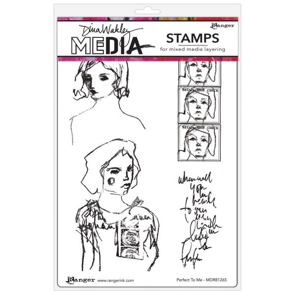 Dina Wakley Media Cling Stamps 6"X9"