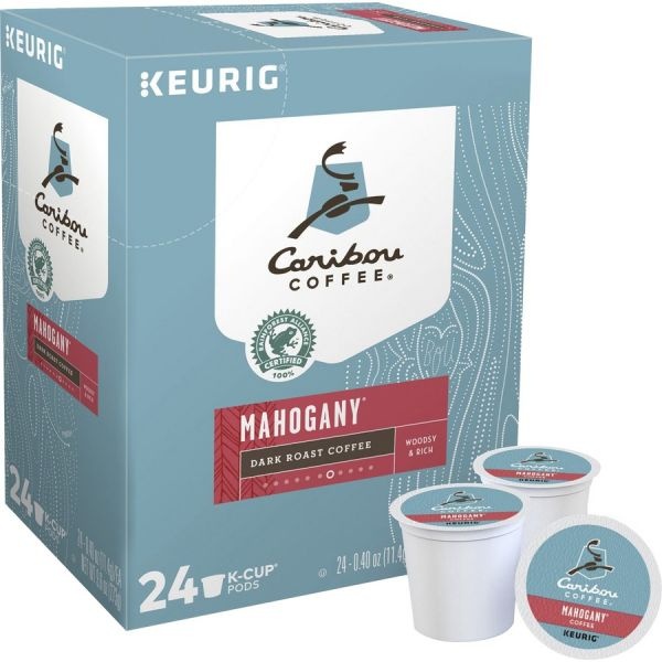 Caribou Coffee Mahogany Coffee K-Cups, Dark Roast, 24/ Box