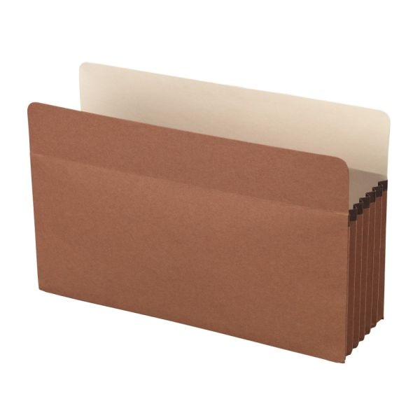 Standard File Pocket, 5-1/4" Expansion, Legal Size, Brown, Pack Of 5