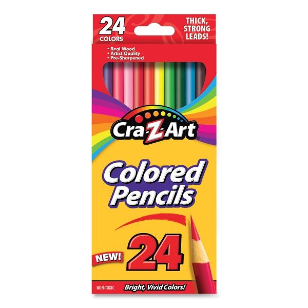 Cra-Z-Art Colored Pencils, 24 Assorted Lead And Barrel Colors, 24/Pack