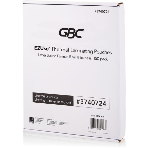 Gbc Ezuse Thermal Laminating Pouches