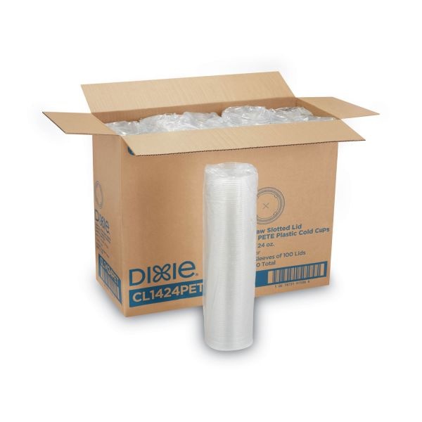 Dixie Cold Drink Cup Lids, Fits 16 Oz Plastic Cold Cups, Clear, 100/Sleeve, 10 Sleeves/Carton