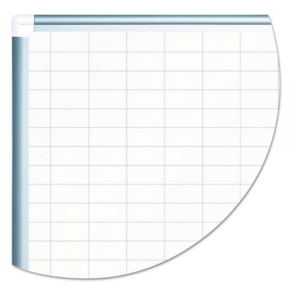 Mastervision Grid Planning Board, 1 X 2 Grid, 36 X 24, White/Silver