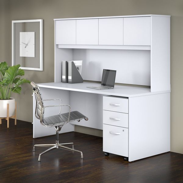 Bush Business Furniture Studio C 72W X 30D Office Desk With Hutch And Mobile File Cabinet