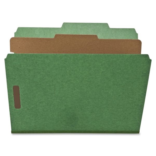 Nature Saver 1-Divider Colored Classification Folders, Letter Size, Green, Box Of 10