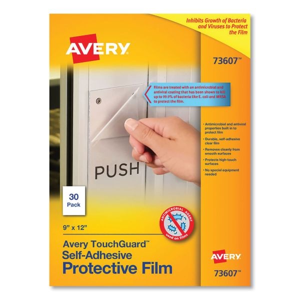 Avery Touchguard Protective Film Sheet, 9" X 12", Matte Clear, 30/Pack