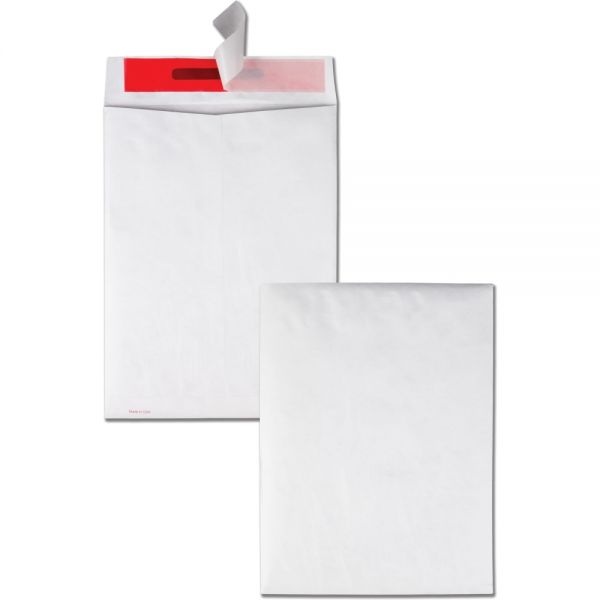 Quality Park Tamper-Indicating Mailers Made With Tyvek, #10 1/2, Flip-Stik Flap, Redi-Strip Adhesive Closure, 9 X 12, White, 100/Box