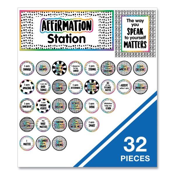 Carson-Dellosa Education Motivational Bulletin Board Sets, Affirmation Station, Multicolor, 13.8 X 16, 32 Pieces