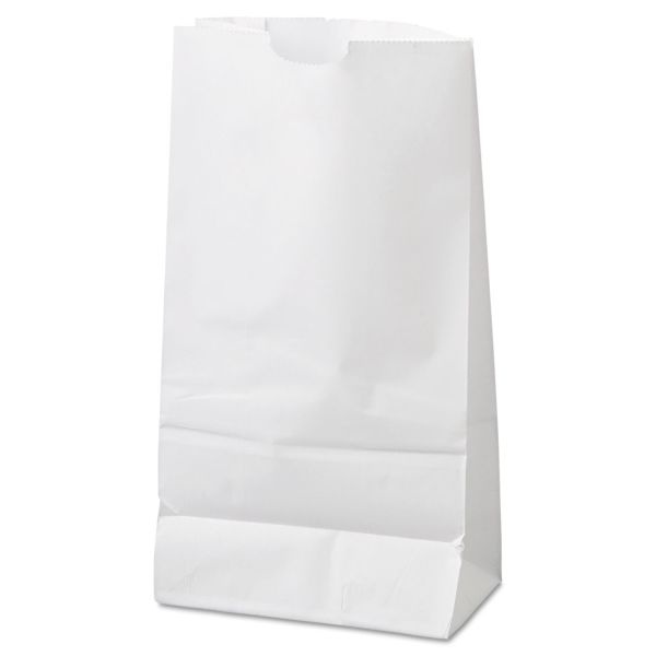 General Grocery Paper Bags, 35 Lb Capacity, #6, 6" X 3.63" X 11.06", White, 500 Bags