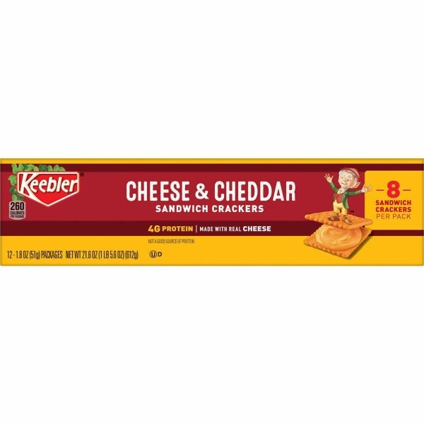 Keebler Cheese And Cheddar Sandwich Crackers, Pack Of 12