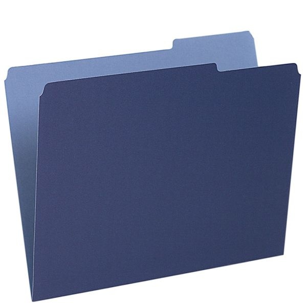 Pendaflex 1/3-Cut Color Interior Folders, Letter Size, Navy, Box Of 100