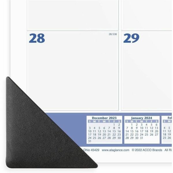 At-A-Glance Desk Pad, 22 X 17, White Sheets, Black Binding, Black Corners, 12-Month (Jan To Dec): 2024