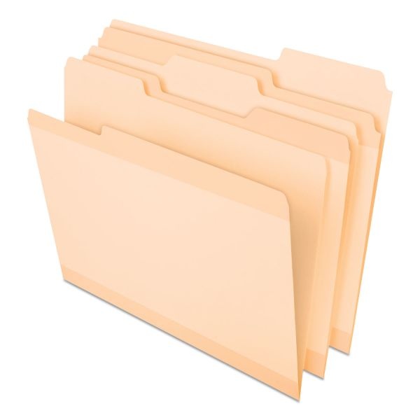 Pendaflex Poly Reinforced File Folder, 1/3-Cut Tabs: Assorted, Letter Size, Manila, 24/Pack