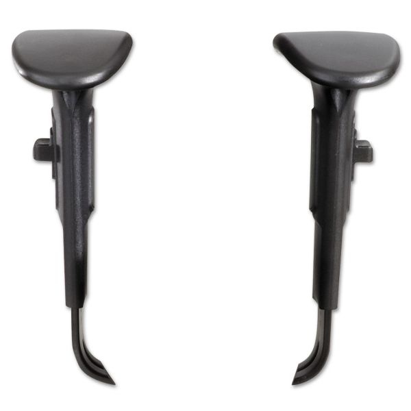 Safco Adjustable T-Pad Arms For Alday And Vue Series Task Chairs, 3.5W X 10.5D X 14H, Black, 1 Pair