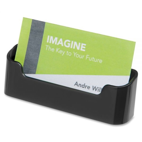Deflecto Recycled Business Card Holder, Holds 50 2 X 3 1/2 Cards, Black