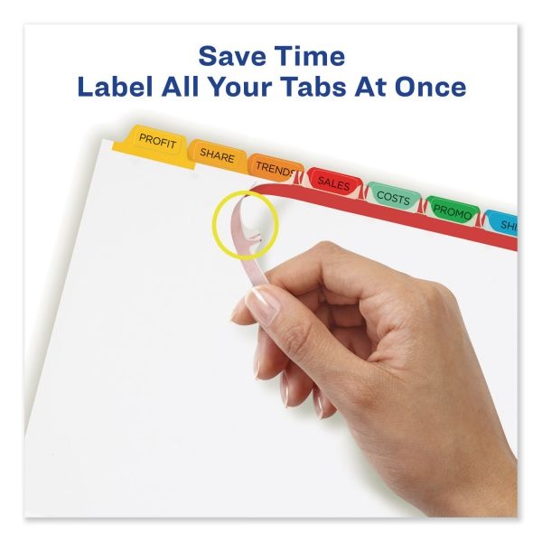 Avery Index Maker Print & Apply Clear Label Dividers, 8-Tab, Multi-Color Tab, Letter, 1 Set