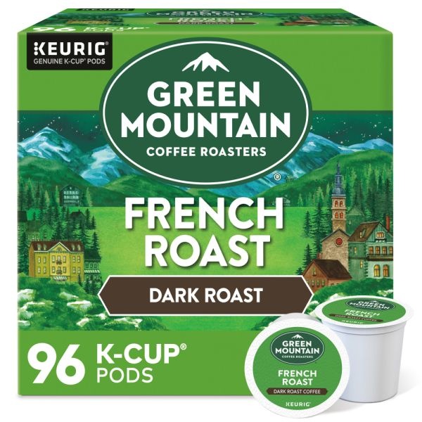 Green Mountain Coffee French Roast Coffee K-Cups, Dark Roast, 96/Carton