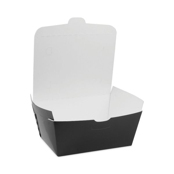 Pactiv Evergreen Earthchoice Onebox Paper Box, 66 Oz, 6.5 X 4.5 X 3.25, Black, 160/Carton