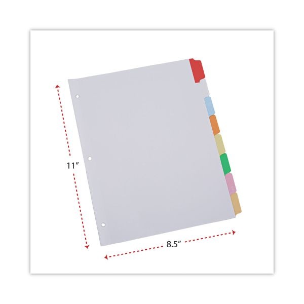 Universal Write-On/Erasable Indexes, 8-Tab, Multi-Color Tab, Letter, 1 Set