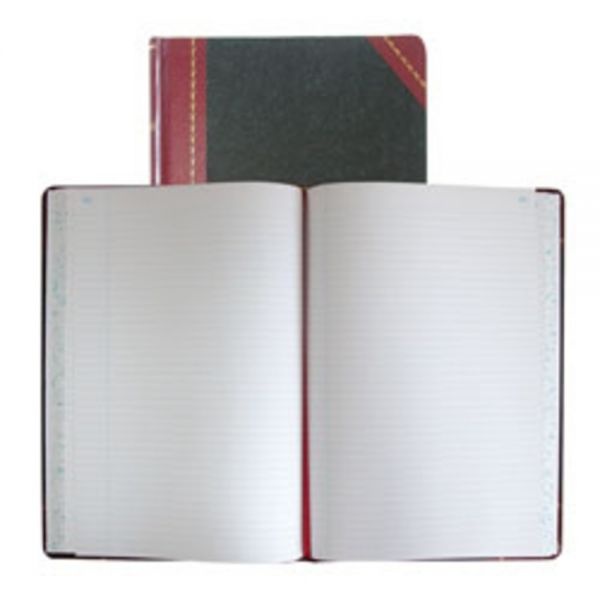 National Brand Hardbound Columnar Record Book, 10 3/8" X 8 1/8", 50% Recycled, Black, 37 Lines Per Page, Book Of 300 Pages