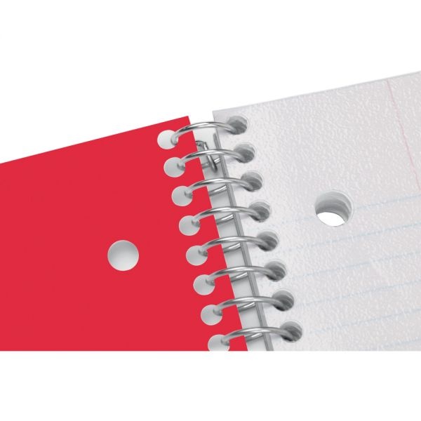 Stellar Poly Notebook, 8-1/2" X 11", 3 Subject, College Ruled, 150 Sheets, Red