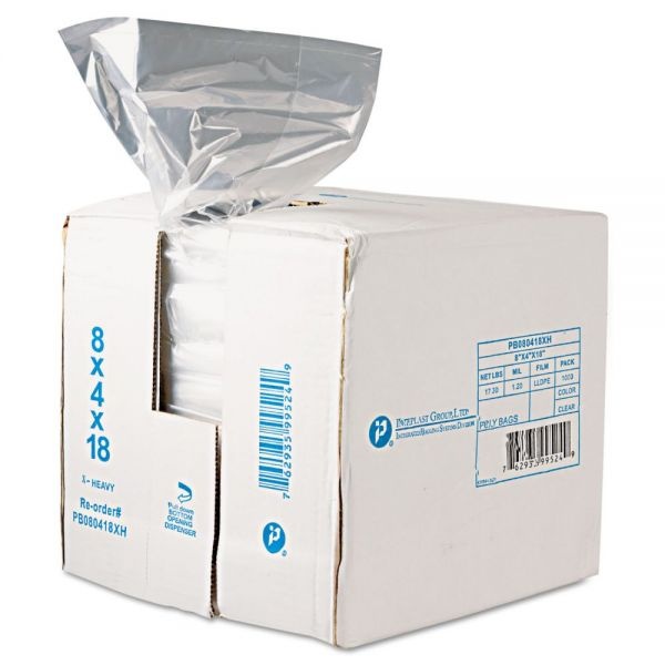 Inteplast Group Food Bags, 8 Qt, 0.68 Mil, 8" X 18", Clear, 1,000/Carton