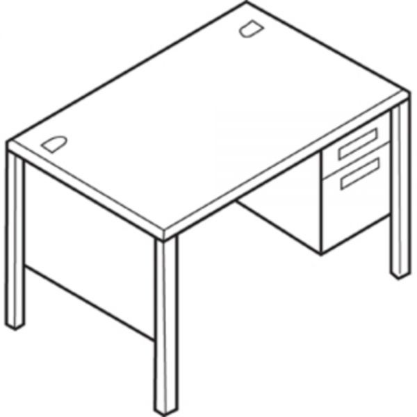 Hon Metro Classic 48"W Single-Pedestal Computer Desk, Harvest/Putty