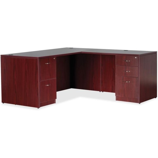 Lorell Essentials 16"W Vertical 2-Drawer Fixed Pedestal File Cabinet For Computer Desk, Mahogany