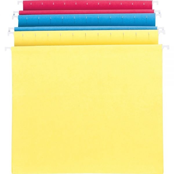 Smead Premium Box-Bottom Hanging File Folders, 2" Expansion, Letter Size, Assorted Colors, Box Of 25 Folders