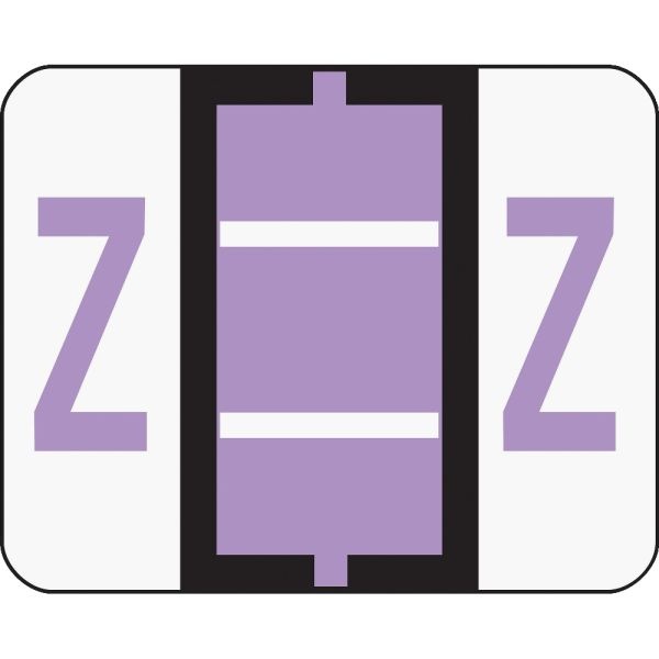 Smead Bccr Bar-Style Permanent Alphabetical Labels, Z, Lavender, Roll Of 500