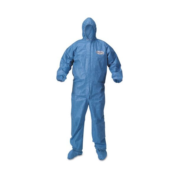 Kleenguard A60 Blood And Chemical Splash Protection Coveralls, 2X-Large, Blue, 24/Carton