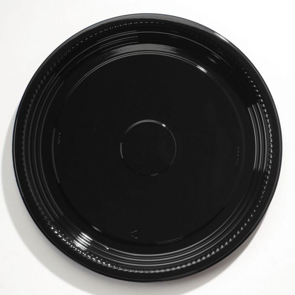 Wna Caterline Casuals Thermoformed Platters, 18" Diameter, Black, Plastic, 25/Carton