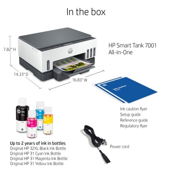 Hp Smart Tank 7001 Wireless All In One Cartridge Free Ink Tank Printer Up To 2 Years Of Ink 2023