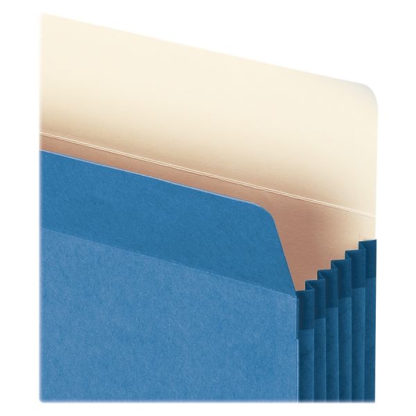 Smead Color File Pockets, 5 1/4" Expansion, 9 1/2" X 14 3/4", Blue