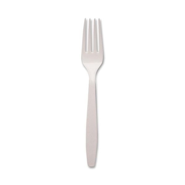 Dixie Plastic Cutlery, Heavyweight Forks, White, 1,000/Carton