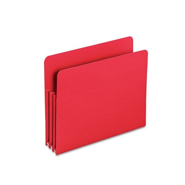 Smead Poly Expanding File Pockets, Letter Size, 3 1/2" Expansion, Red, Pack Of 4