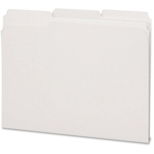 Smead Colored 1/3 Tab Cut Letter Recycled Top Tab File Folder - 8 1/2" X 11" - Top Tab Location - Assorted Position Tab Position - White - 10% - 100 / Box
