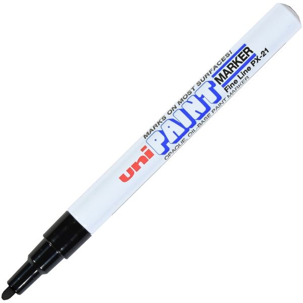 Uniball Oil-Base Fine Line Uni Paint Markers - Fine Point Type - Black Oil Based Ink - 1 Each