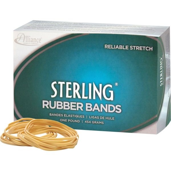 Alliance Rubber 24165 Sterling Rubber Bands, Size #16, 7/8" X 1/16", Natural Crepe, Approximately 2300 Bands