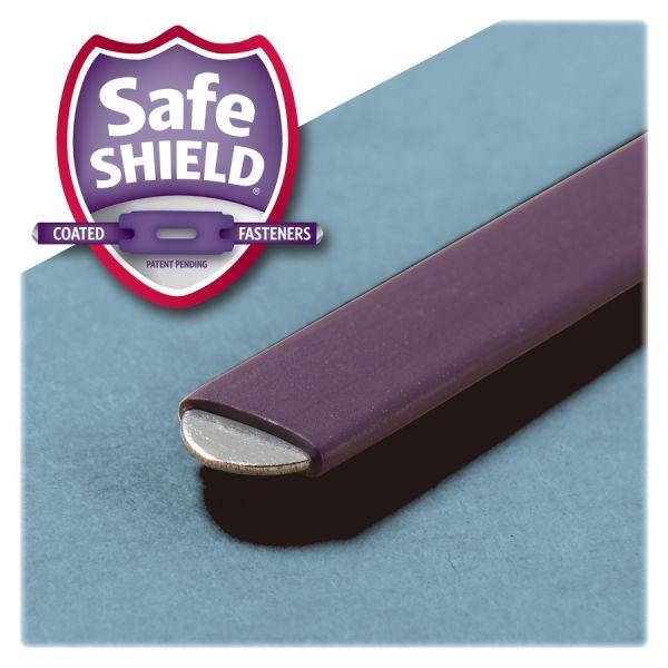 Smead End Tab Pressboard Classification Folders, Six Safeshield Fasteners, 2" Expansion, 2 Dividers, Legal Size, Blue, 10/Box